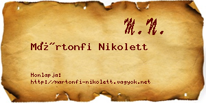 Mártonfi Nikolett névjegykártya